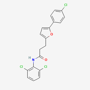 molecular formula C19H14Cl3NO2 B11950085 3-(5-(4-Chlorophenyl)furan-2-yl)-N-(2,6-dichlorophenyl)propanamide CAS No. 853311-75-8