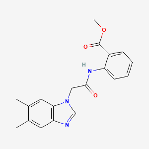 molecular formula C19H19N3O3 B1195009 2-[[2-(5,6-二甲基-1-苯并咪唑基)-1-氧代乙基]氨基]苯甲酸甲酯 