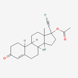 molecular formula C22H28O3 B1195010 19-去甲孕-4-烯-20-炔-3-酮，17-(乙酰氧基)-，(17α)- 
