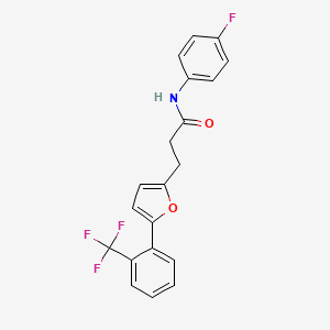 molecular formula C20H15F4NO2 B11950642 N-(4-fluorophenyl)-3-{5-[2-(trifluoromethyl)phenyl]-2-furyl}propanamide CAS No. 853333-26-3