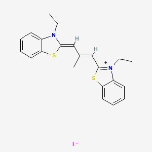 molecular formula C22H23IN2S2 B1195083 3,3'-Diethyl-9-methylthiacarbocyanine iodide CAS No. 3065-79-0