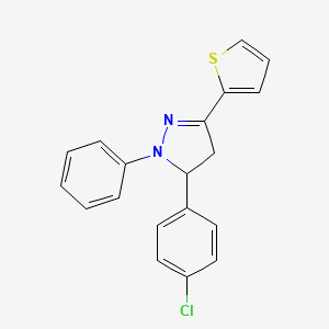 5-(4-Chlorophenyl)-1-phenyl-3-(thiophen-2-yl)-4,5-dihydro-1H-pyrazole