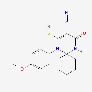 molecular formula C17H19N3O2S B1195093 4-Mercapto-5-(4-methoxyphenyl)-2-oxo-1,5-diazaspiro[5.5]undec-3-ene-3-carbonitrile 