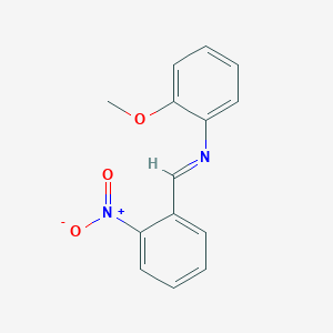 molecular formula C14H12N2O3 B11950935 (E)-N-(2-Methoxyphenyl)-1-(2-nitrophenyl)methanimine CAS No. 17064-83-4