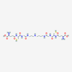 molecular formula C27H49N9O10S2 B1195117 Bis(gamma-glutamyl-cysteinyl-glycinyl)spermidine 