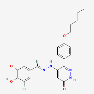 molecular formula C23H25ClN4O4 B11951349 5-(2-(3-Chloro-4-hydroxy-5-methoxybenzylidene)hydrazinyl)-6-(4-(pentyloxy)phenyl)pyridazin-3(2H)-one CAS No. 882864-83-7