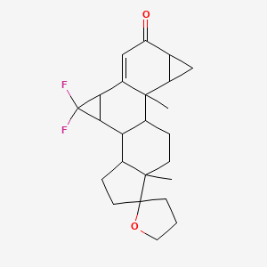 molecular formula C24H30F2O2 B1195142 2',3alpha'-Tetrahydrofuran-2'-spiro-17-(6alpha,7alpha-difluoromethylene-1alpha,2alpha-methylene)-4-androsten-3-one CAS No. 57129-44-9