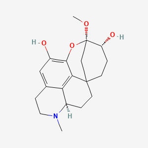 molecular formula C19H25NO4 B1195145 7-Methoxy-1-methyl-1,2,3,7,8,9,10,11,12,12a-decahydro-7,10a-methano[1]benzoxocino[8,7,6-def]quinoline-5,8-diol 