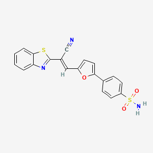 molecular formula C20H13N3O3S2 B11951483 4-{5-[(E)-2-(1,3-Benzothiazol-2-YL)-2-cyanoethenyl]-2-furyl}benzenesulfonamide 