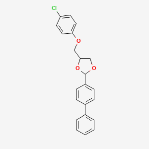 molecular formula C22H19ClO3 B11951489 4-[(4-Chlorophenoxy)methyl]-2-(4-phenylphenyl)-1,3-dioxolane CAS No. 6672-60-2