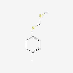 molecular formula C9H12S2 B11951533 Benzene, 1-methyl-4-[[(methylthio)methyl]thio]- CAS No. 62926-93-6