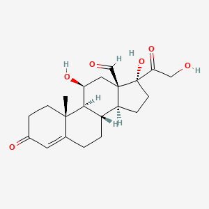 molecular formula C21H28O6 B1195184 11b,17,21-Trihydroxy-3,20-dioxo-pregn-4-en-18-al CAS No. 2410-60-8
