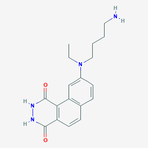 molecular formula C18H22N4O2 B1195191 9-((4-Aminobutyl)ethylamino)-2,3-dihydrobenzo(f)phthalazine-1,4-dione CAS No. 71368-30-4
