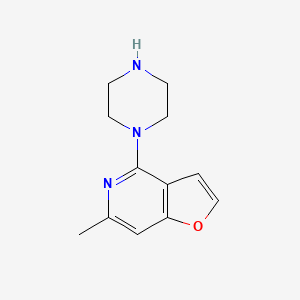 molecular formula C12H15N3O B1195212 Furo(3,2-c)pyridine, 6-methyl-4-(1-piperazinyl)- CAS No. 81078-82-2