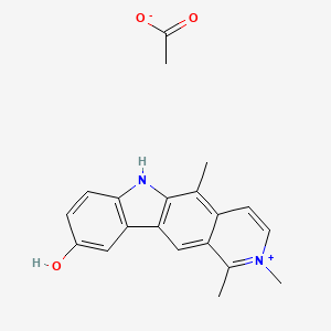 molecular formula C20H20N2O3 B1195214 1,2,5-trimethyl-6H-pyrido[4,3-b]carbazol-2-ium-9-ol;acetate CAS No. 81531-67-1