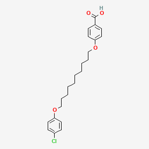 molecular formula C23H29ClO4 B1195217 1-(4-Carboxyphenoxy)-10-(4-chlorophenoxy)decane CAS No. 84782-20-7