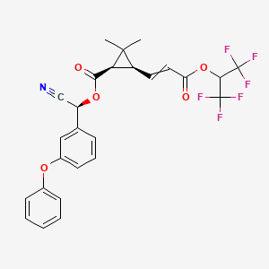 molecular formula C26H21F6NO5 B1195250 (1R,3S)-((S)-cyano(3-phenoxyphenyl)methyl) 3-((Z)-3-(1,1,1,3,3,3-hexafluoropropan-2-yloxy)-3-oxoprop-1-enyl)-2,2-dimethylcyclopropanecarboxylate 