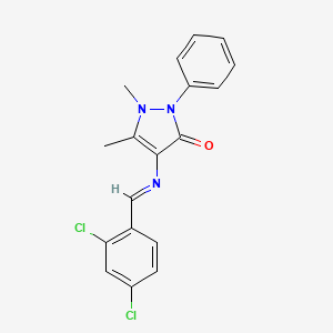 4-{[(E)-(2,4-dichlorophenyl)methylidene]amino}-1,5-dimethyl-2-phenyl-1,2-dihydro-3H-pyrazol-3-one