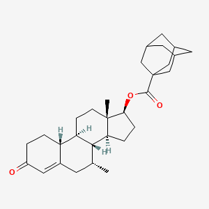molecular formula C30H42O3 B1195267 Estr-4-en-3-one, 17beta-hydroxy-7alpha-methyl-, 1-adamantanecarboxylate CAS No. 26858-97-9