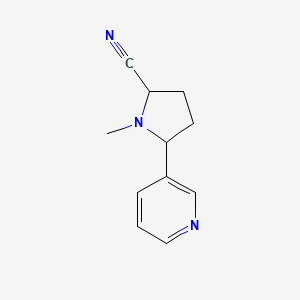 B1195317 2-Pyrrolidinecarbonitrile, 1-methyl-5-(3-pyridinyl)- CAS No. 42459-12-1
