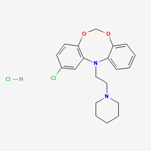 molecular formula C20H24Cl2N2O2 B1195369 2-Chloro-12-(2-piperidinoethyl)dibenzo(d,g)-1,3,6-dioxazocine CAS No. 70133-84-5