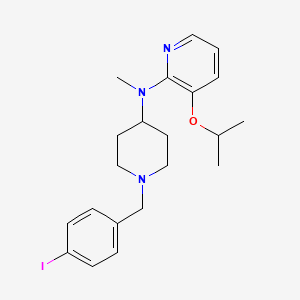 molecular formula C21H28IN3O B1195397 N-[1-[(4-iodophenyl)methyl]piperidin-4-yl]-N-methyl-3-propan-2-yloxypyridin-2-amine 