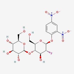 molecular formula C18H23FN2O14 B1195402 2,4-Dinitrophenyl-2-deoxy-2-fluoro-beta-D-cellobioside CAS No. 154862-23-4