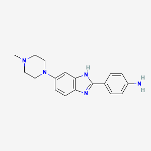 B1195415 2-(4'-Aminophenyl)-5-(4'-methylpiperazin-1-yl)benzimidazole CAS No. 77572-84-0