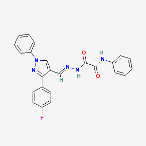 2-(2-((3-(4-Fluorophenyl)-1-phenyl-1H-pyrazol-4-yl)methylene)hydrazinyl)-2-oxo-N-phenylacetamide