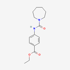 molecular formula C16H22N2O3 B1195500 4-[[1-Azepanyl(oxo)methyl]amino]benzoic acid ethyl ester 