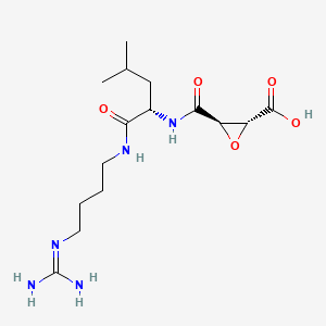 molecular formula C15H27N5O5 B1195508 trans-Epoxysuccinyl-L-leucylamido(4-guanidino)butane 