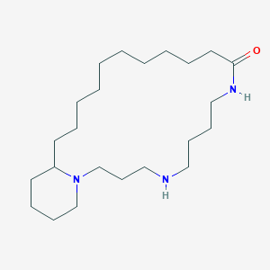 molecular formula C23H45N3O B1195548 1H-Pyrido(2,1-v)(1,5,10)triazacyclodocosin-10(11H)-one, docosahydro- CAS No. 62074-31-1