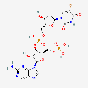 molecular formula C19H24BrN7O14P2 B1195560 [(2R,3S,4R,5R)-5-(2-aminopurin-9-yl)-4-hydroxy-2-(phosphonooxymethyl)oxolan-3-yl] [(2R,3S,5R)-5-(5-bromo-2,4-dioxopyrimidin-1-yl)-3-hydroxyoxolan-2-yl]methyl hydrogen phosphate CAS No. 51853-70-4