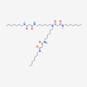 molecular formula C45H86N6O6 B1195565 N'-heptyl-N-[6-[[3-[heptyl(methyl)amino]-3-oxopropanoyl]-[6-[[3-[heptyl(methyl)amino]-3-oxopropanoyl]amino]hexyl]amino]hexyl]-N'-methylpropanediamide CAS No. 127192-89-6