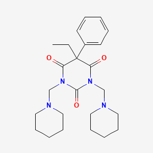 molecular formula C24H34N4O3 B1195578 1,3-Bis(piperidinomethyl)-5-ethyl-5-phenylbarbituric acid CAS No. 23192-91-8