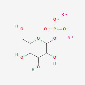 molecular formula C6H11K2O9P B1195585 D-Glucose, 1-(dihydrogen phosphate), dipotassium salt CAS No. 29732-59-0