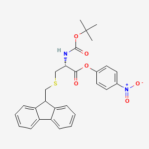 molecular formula C28H28N2O6S B1195603 N-tert-Butyloxycarbonyl-S-9-fluorenylmethylcysteine 4-nitrophenyl ester CAS No. 84888-30-2
