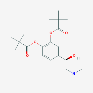 B1195613 (R)-4-(2-(Dimethylamino)-1-hydroxyethyl)-1,2-phenylene 2,2-dimethylpropanoate CAS No. 81497-25-8