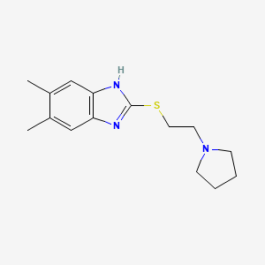 molecular formula C15H21N3S B1195637 5,6-dimethyl-2-[2-(1-pyrrolidinyl)ethylthio]-1H-benzimidazole 