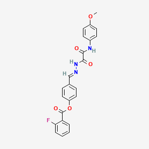 4-(2-((4-Methoxyanilino)(oxo)acetyl)carbohydrazonoyl)phenyl 2-fluorobenzoate