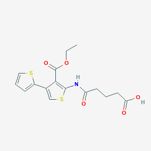 molecular formula C16H17NO5S2 B1195700 5-[(3-乙氧羰基-4-噻吩-2-基-2-噻吩基)氨基]-5-氧代戊酸 