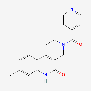 molecular formula C20H21N3O2 B1195701 N-[(7-甲基-2-氧代-1H-喹啉-3-基)甲基]-N-丙-2-基-4-吡啶甲酰胺 