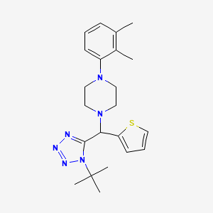 molecular formula C22H30N6S B1195752 1-[(1-Tert-butyl-5-tetrazolyl)-thiophen-2-ylmethyl]-4-(2,3-dimethylphenyl)piperazine 