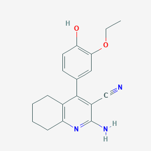 molecular formula C18H19N3O2 B1195753 2-Amino-4-(3-ethoxy-4-hydroxy-phenyl)-5,6,7,8-tetrahydro-quinoline-3-carbonitrile 