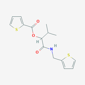 molecular formula C15H17NO3S2 B1195759 2-Thiophenecarboxylic acid [3-methyl-1-oxo-1-(thiophen-2-ylmethylamino)butan-2-yl] ester 