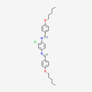 molecular formula C30H35ClN2O2 B11957703 1,4-Benzenediamine, 2-chloro-N,N'-bis[[4-(pentyloxy)phenyl]methylene]- CAS No. 57134-16-4