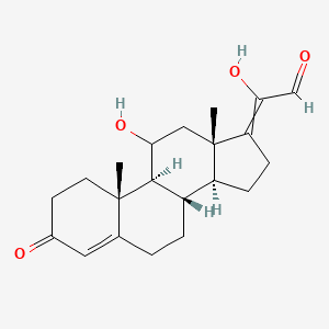 molecular formula C21H28O4 B1195773 2-hydroxy-2-[(8S,9S,10R,13S,14S)-11-hydroxy-10,13-dimethyl-3-oxo-2,6,7,8,9,11,12,14,15,16-decahydro-1H-cyclopenta[a]phenanthren-17-ylidene]acetaldehyde 