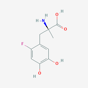 molecular formula C10H12FNO4 B1195774 3-(2-Fluoro-4,5-dihydroxyphenyl)-2-methylalanine CAS No. 6482-05-9