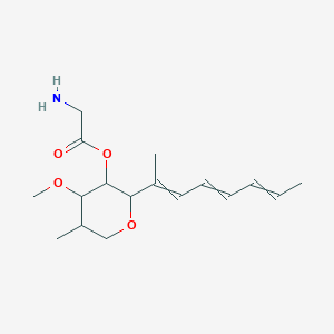 molecular formula C17H27NO4 B1195794 (4-Methoxy-5-methyl-2-octa-2,4,6-trien-2-yloxan-3-yl) 2-aminoacetate 