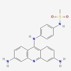 molecular formula C20H19N5O2S B1195795 3,6-Diamino-9-(4-(methylsulfonyl)aminophenyl)aminoacridine CAS No. 76015-35-5